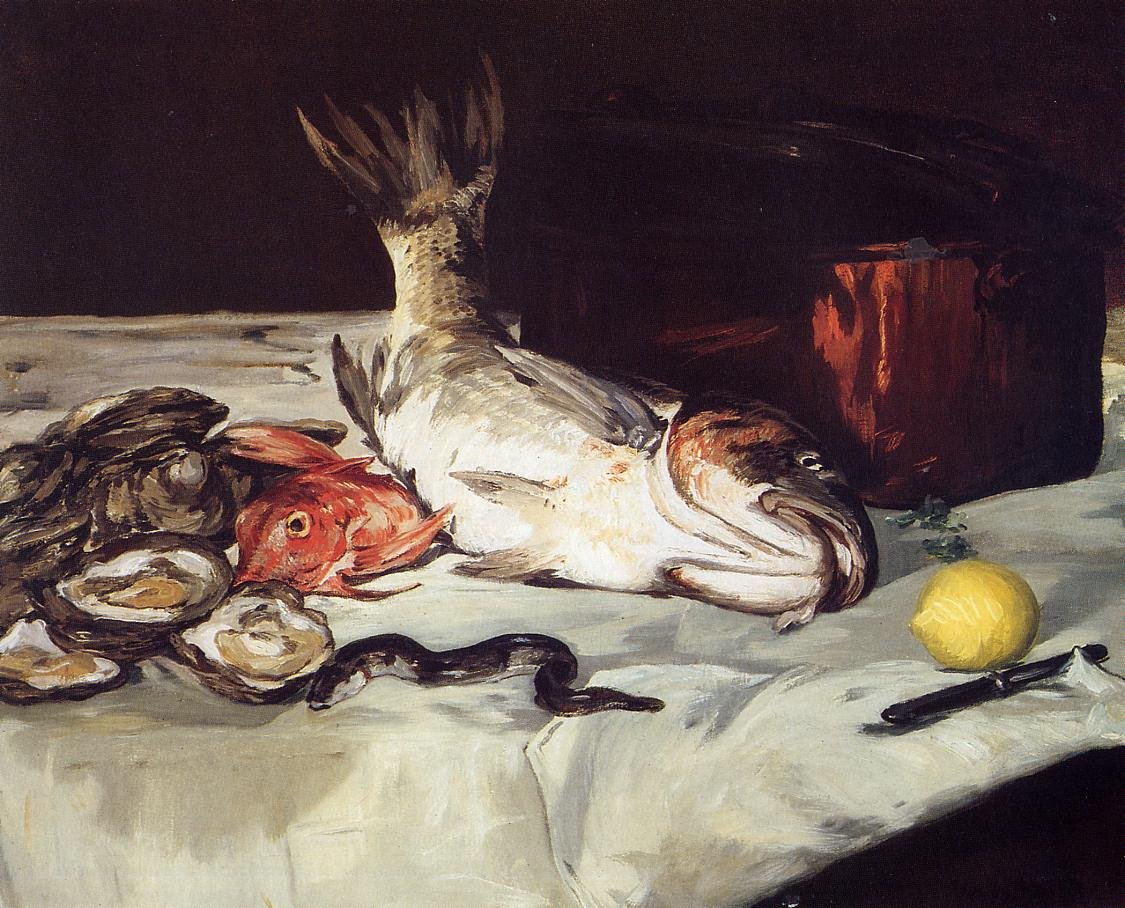 【１９９１年】漁師と魚の手描き絵画　油絵 1991年】漁師と魚の手描き絵画 油絵